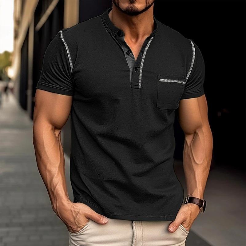 Men’s Henley Collar Short Sleeve Shirt | Nick