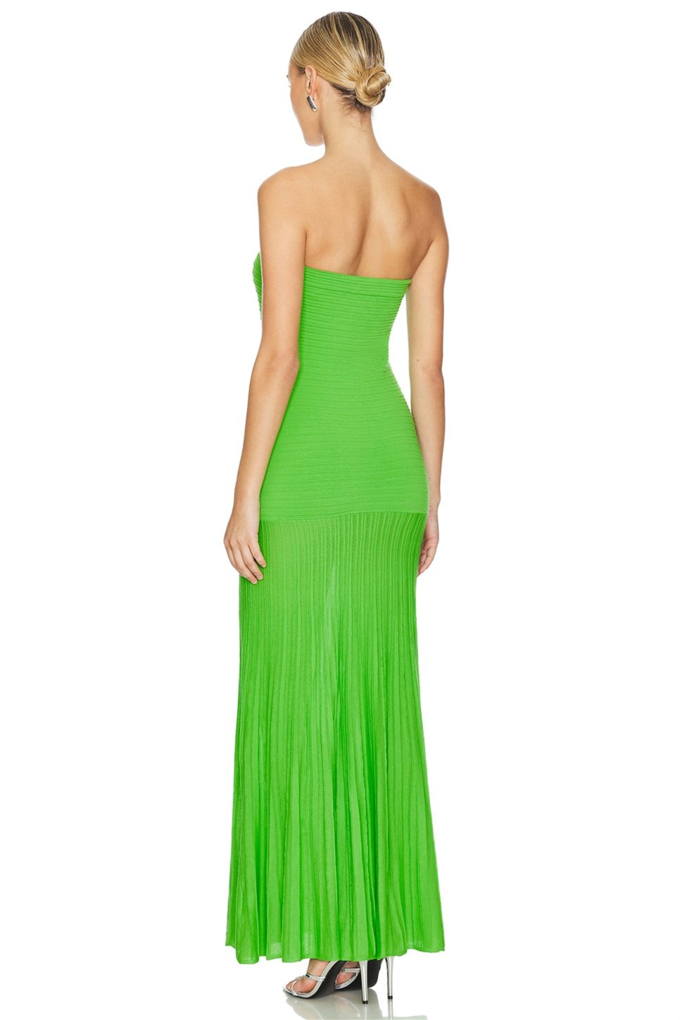 Women Strapless Pleated Maxi Dress | Zara