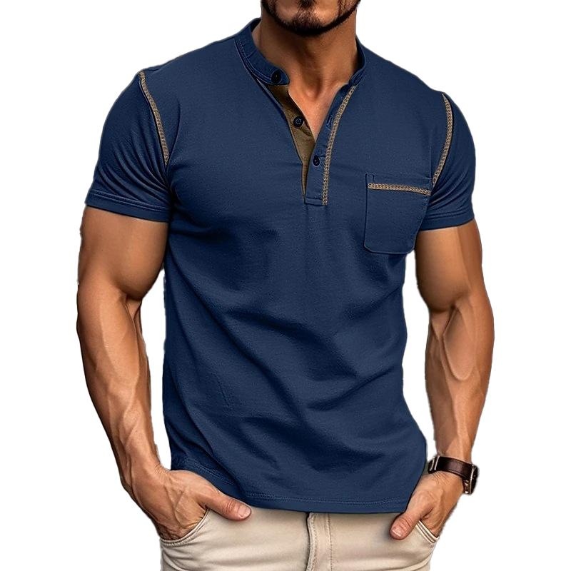 Men’s Henley Collar Short Sleeve Shirt | Nick