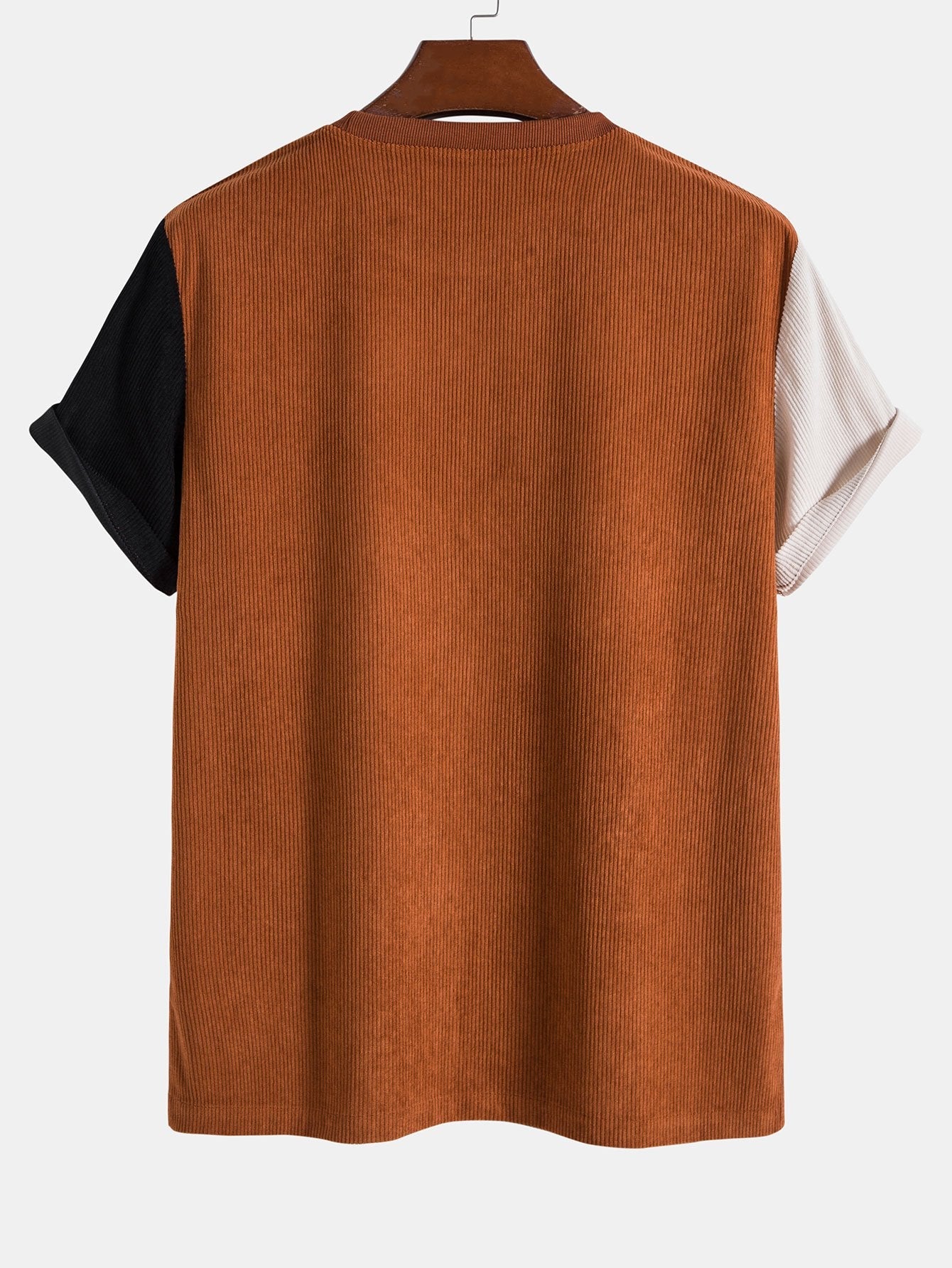 Men Color Block Corduroy T-Shirt for Men | Lance