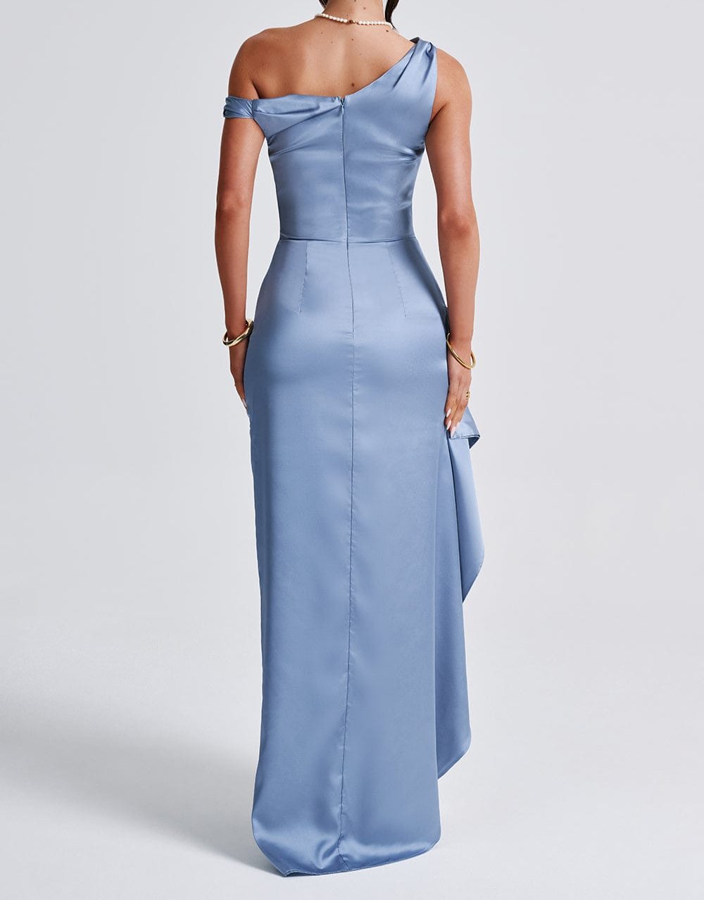 Women One-Shoulder Satin Evening Dress | Eden