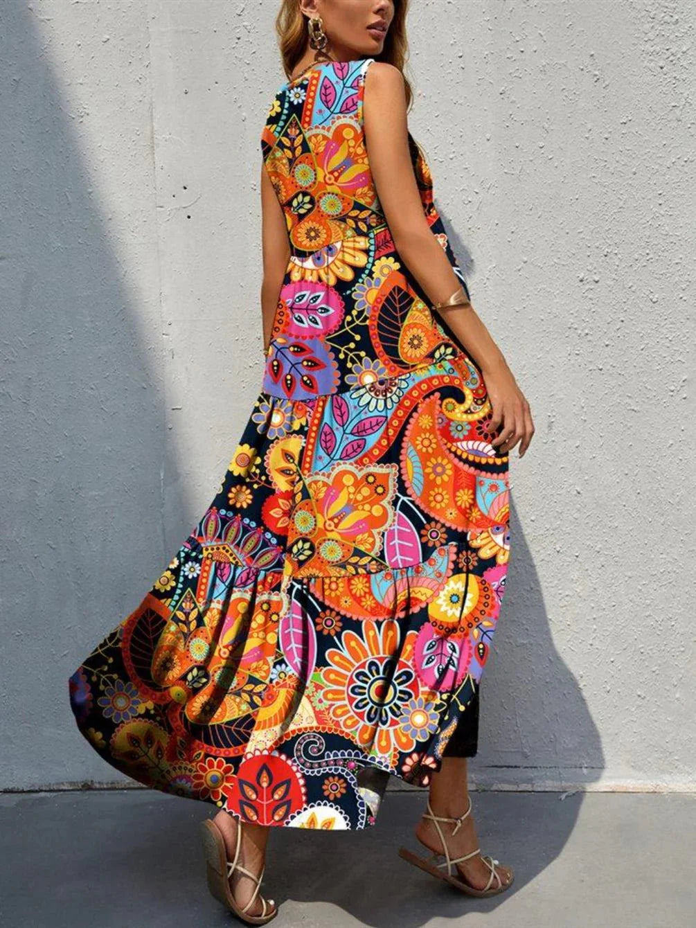 Women Bohemian Inspired Floral Maxi Dress | Katie