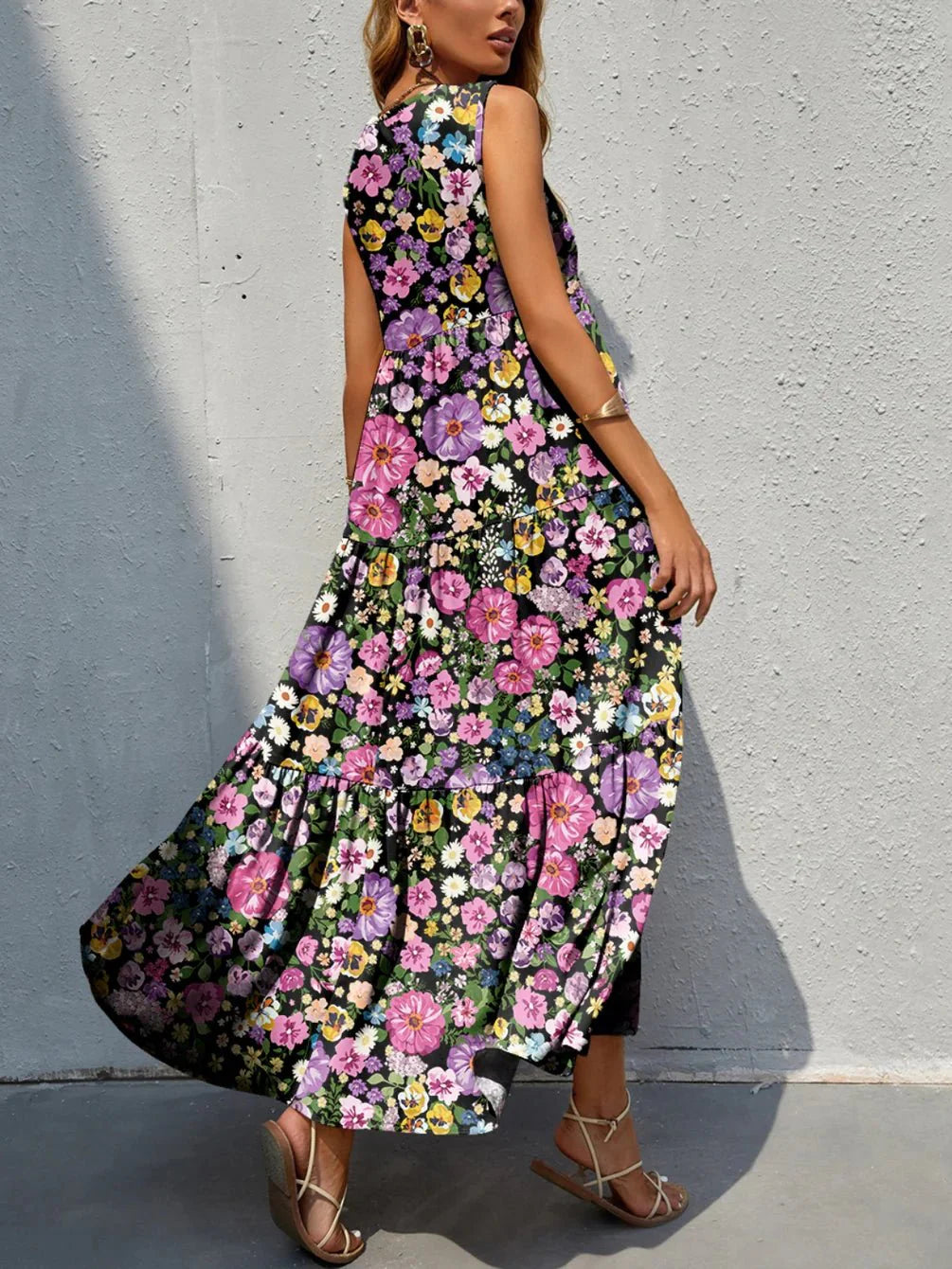 Women Bohemian Inspired Floral Maxi Dress | Katie