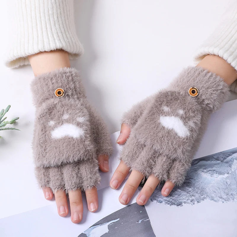 Harriet - Flip Mink Mittens for Women - Soft & Convertible