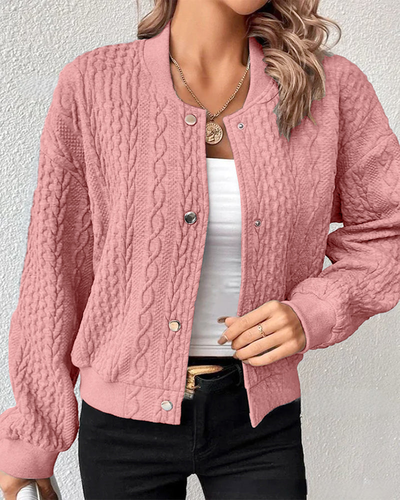 Women Cable Knit Bomber Jacket | Evie