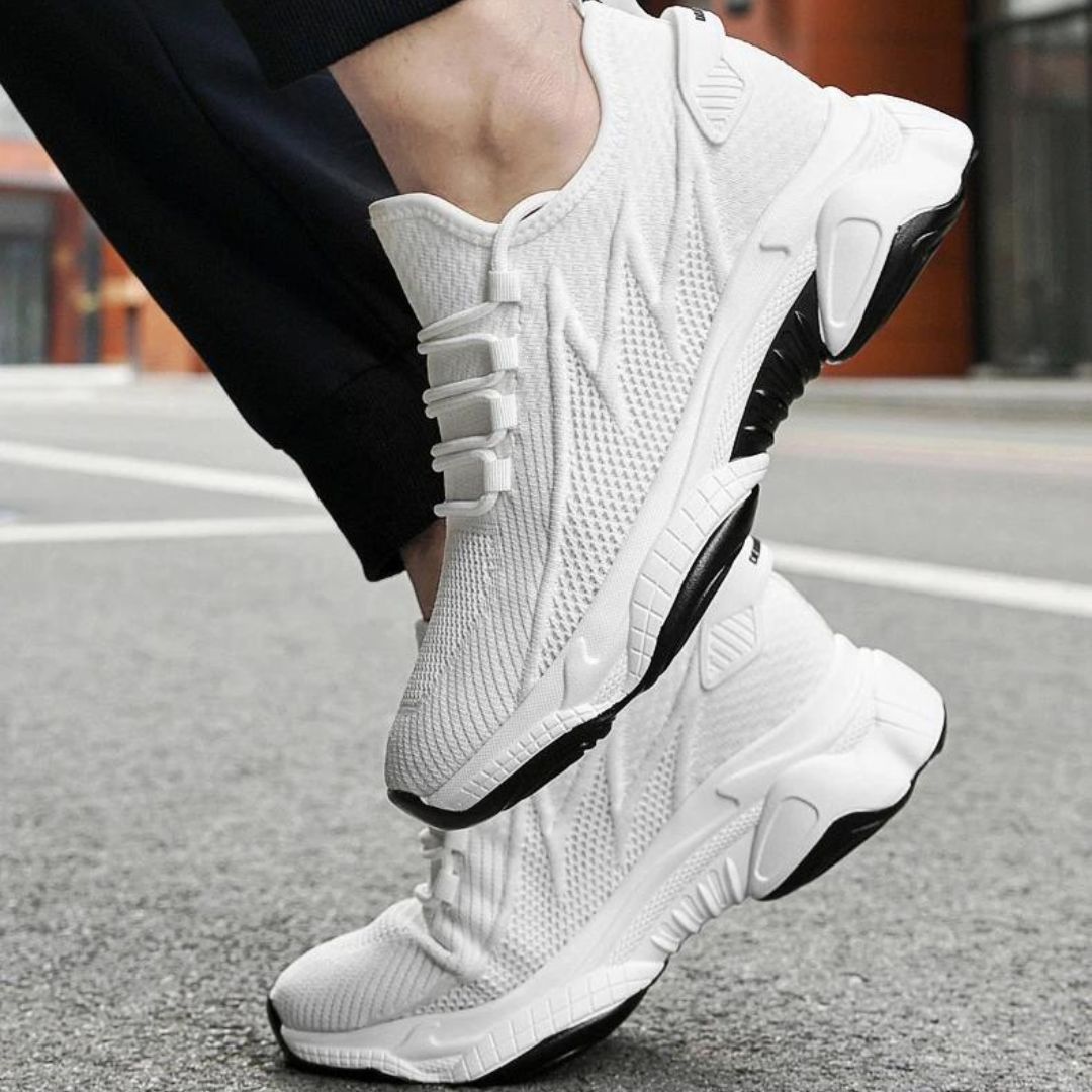 Men's Height-Boosting Sneakers Black Knit | Alpha Move-4