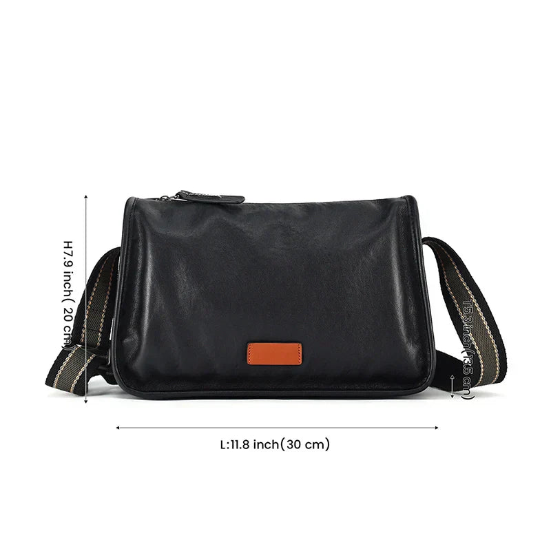 Men Classic Leather Crossbody Bag | Michael