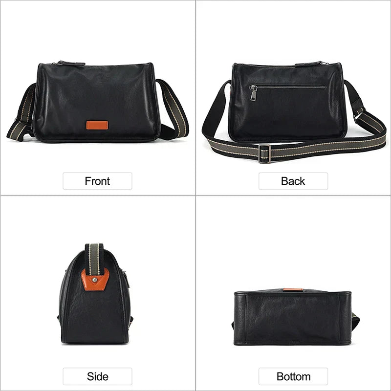 Men Classic Leather Crossbody Bag | Michael