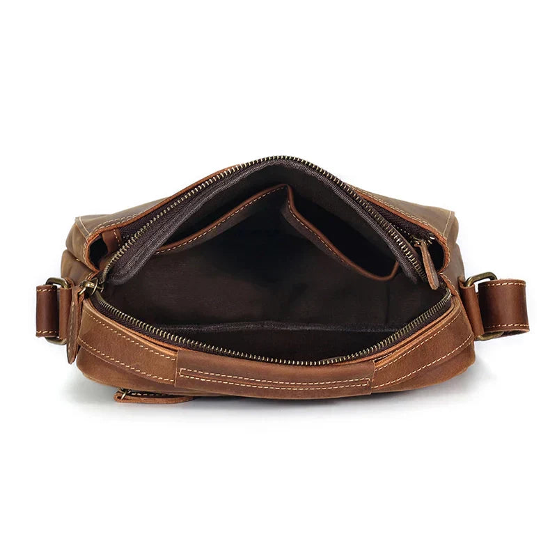 Men Classic Leather Crossbody Bag | Bram