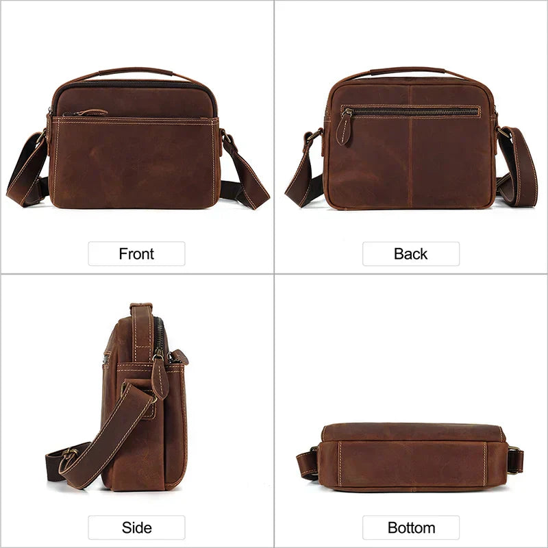 Men Classic Leather Crossbody Bag | Bram