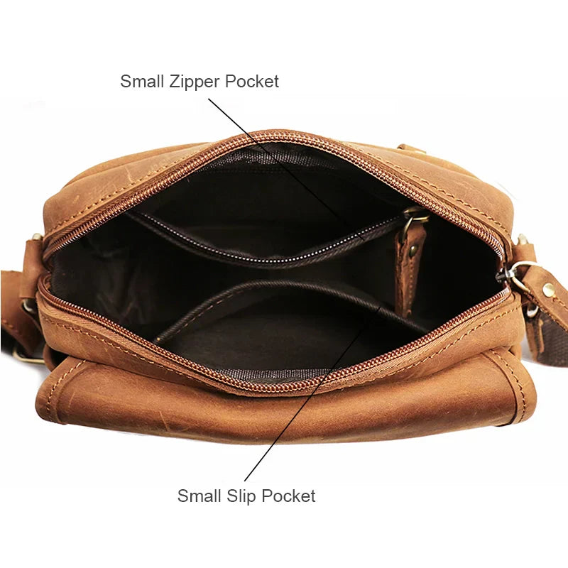 Men Vintage Leather Messenger Bag | Romeo