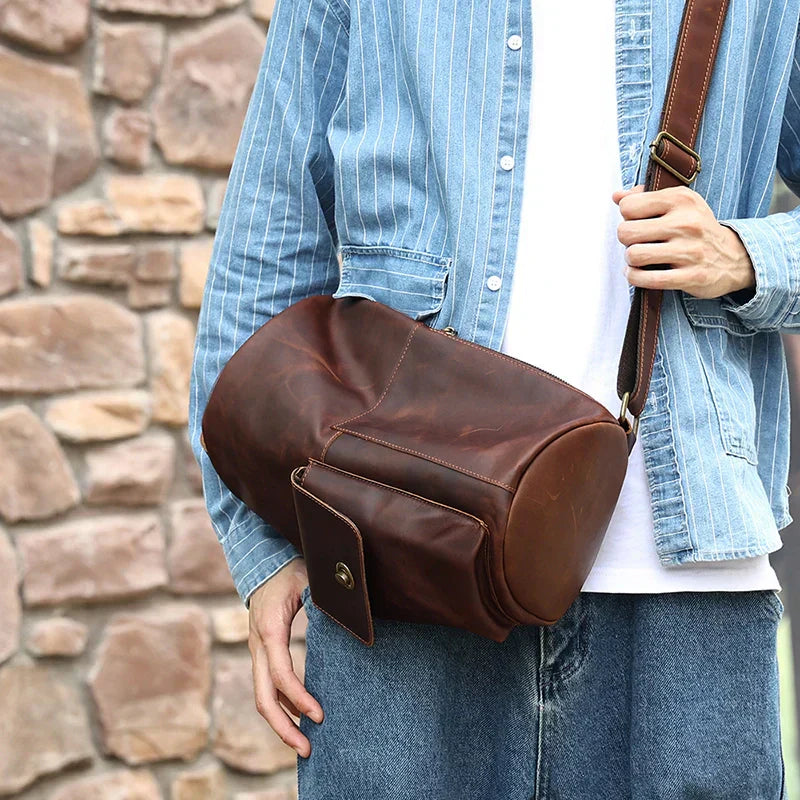 Men Vintage Leather Bottle Sling Bag | Lars