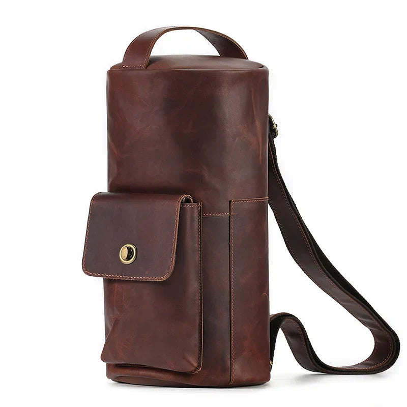Men Vintage Leather Bottle Sling Bag | Lars