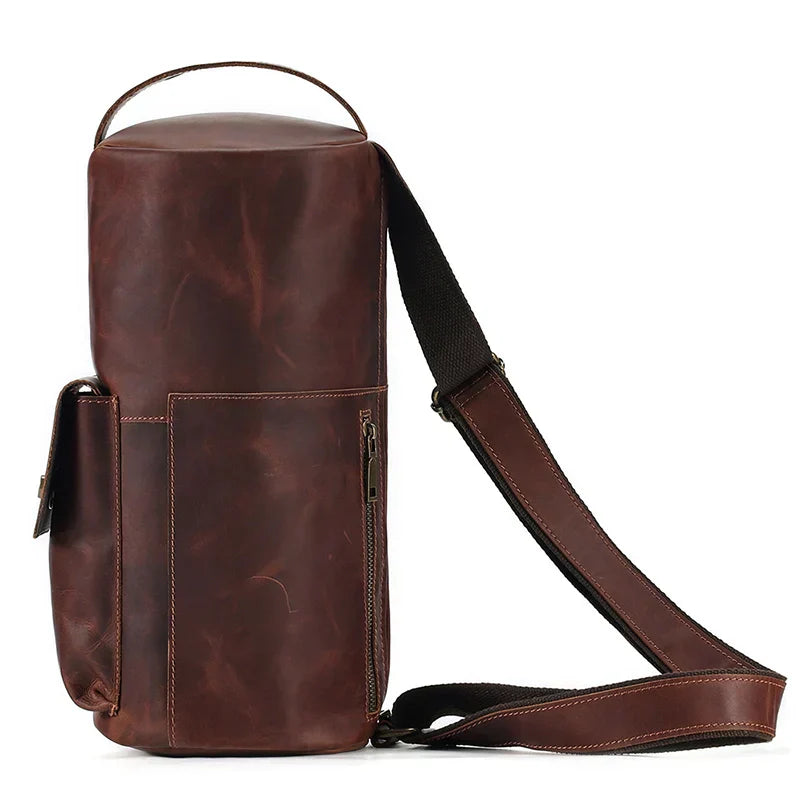 Men Vintage Leather Bottle Sling Bag | Lars