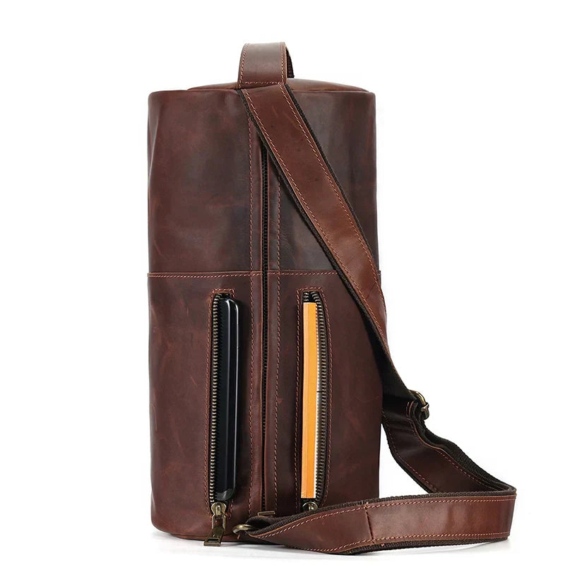 Men Vintage Leather Bottle Sling Bag | Lars