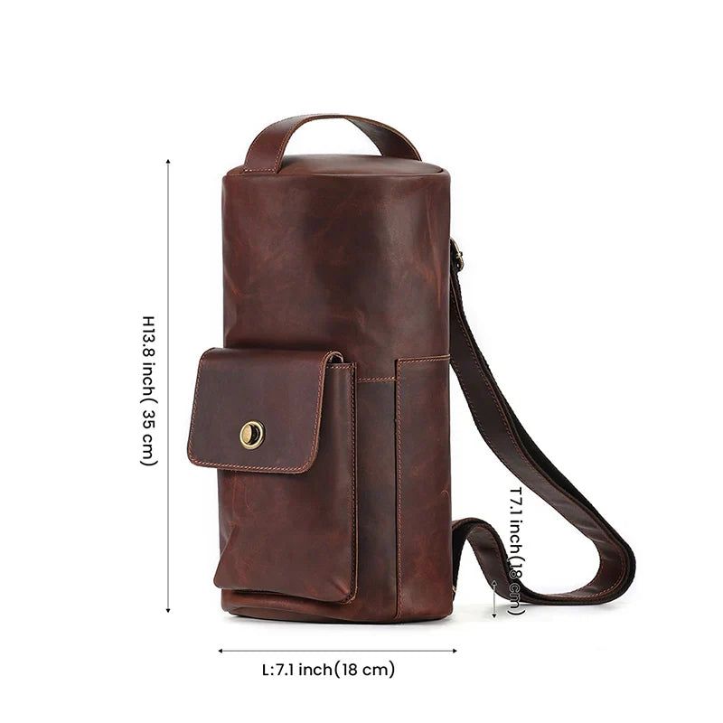 Men Vintage Leather Bottle Sling Bag | Lars