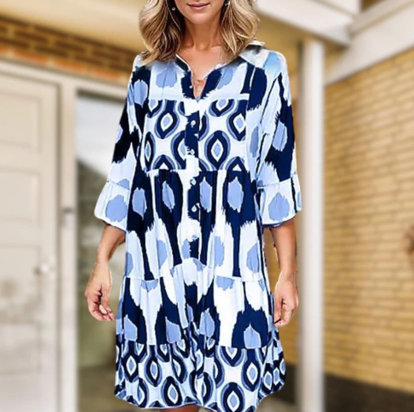 Women Relaxed Button-Up Midi Dress | Calista