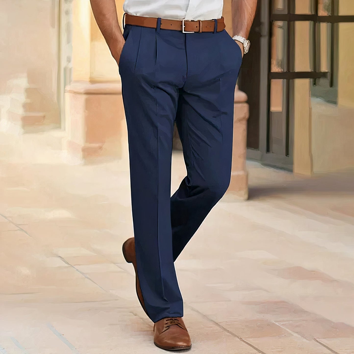 Men Classic Tailored Business Trousers | Finlo