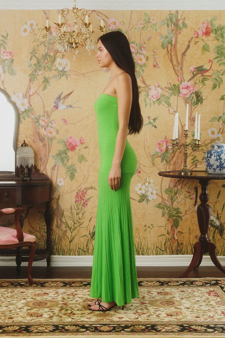 Women Strapless Pleated Maxi Dress | Zara