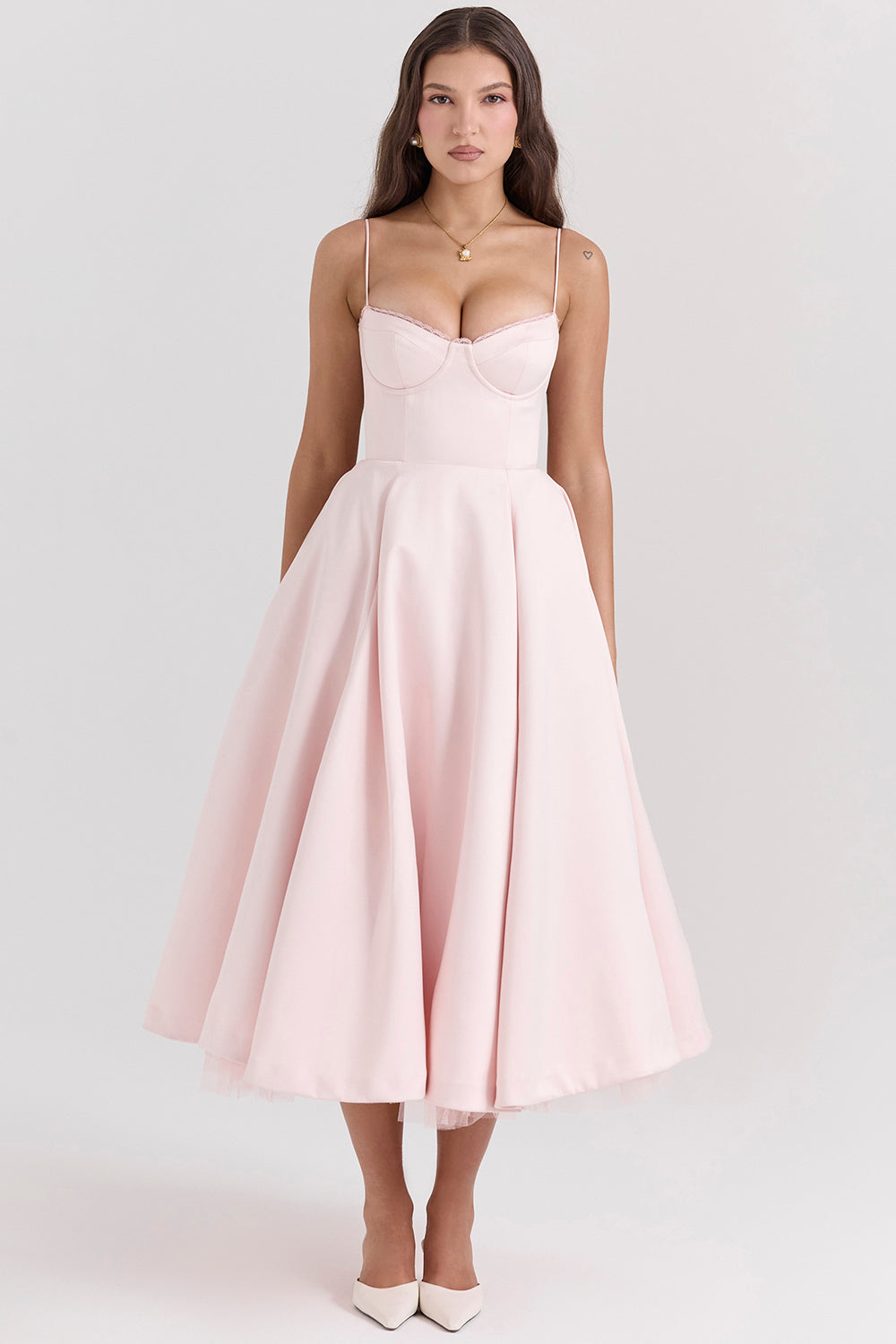 Charlenae | Blush Midi Dress Women