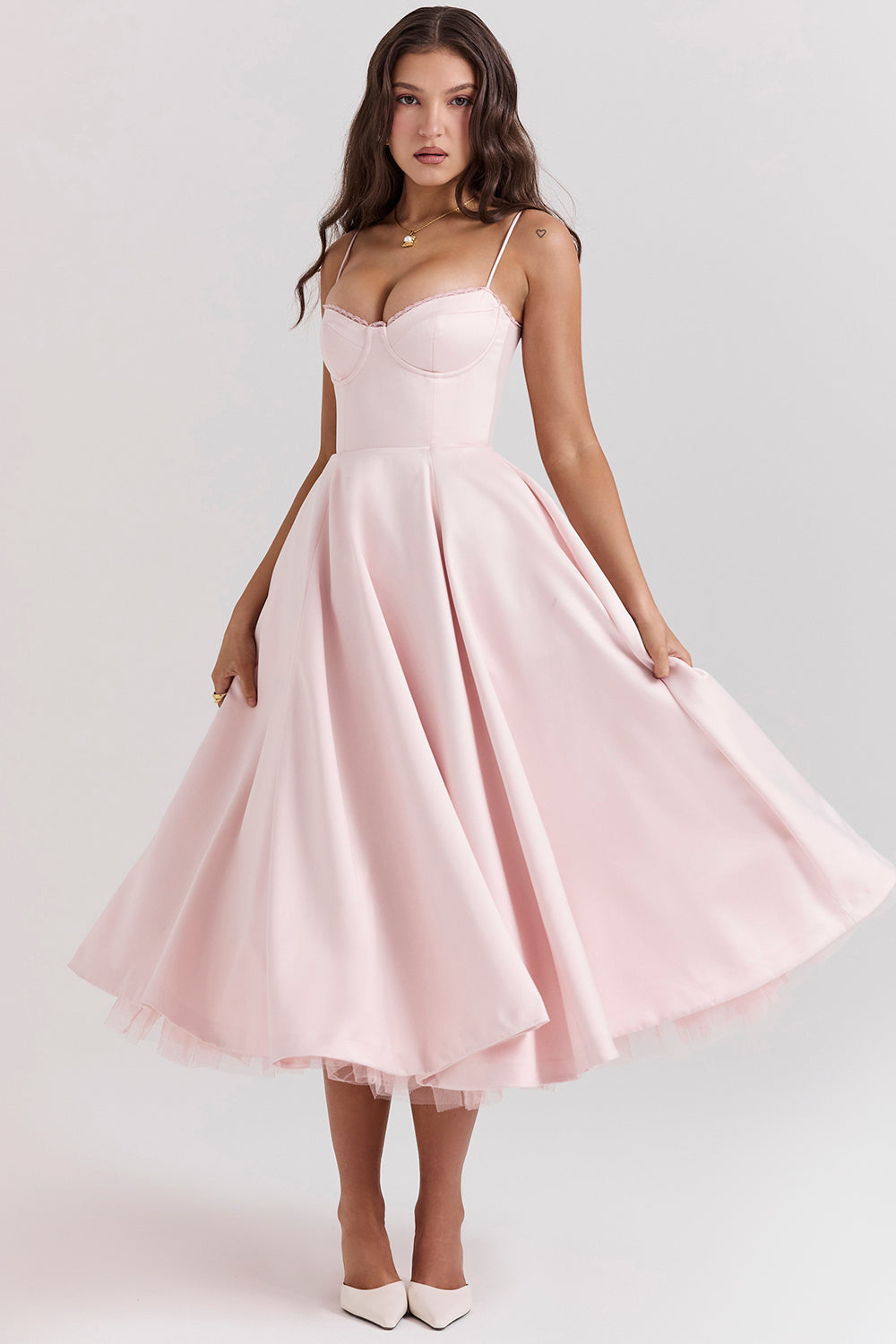 Charlenae | Blush Midi Dress Women