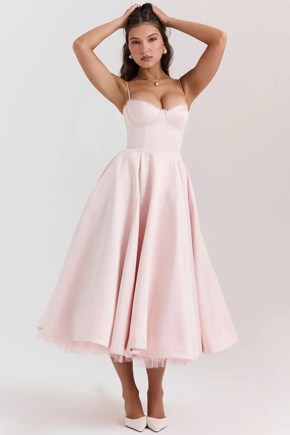 Women Vintage-Inspired Black Midi Dress | Christabel