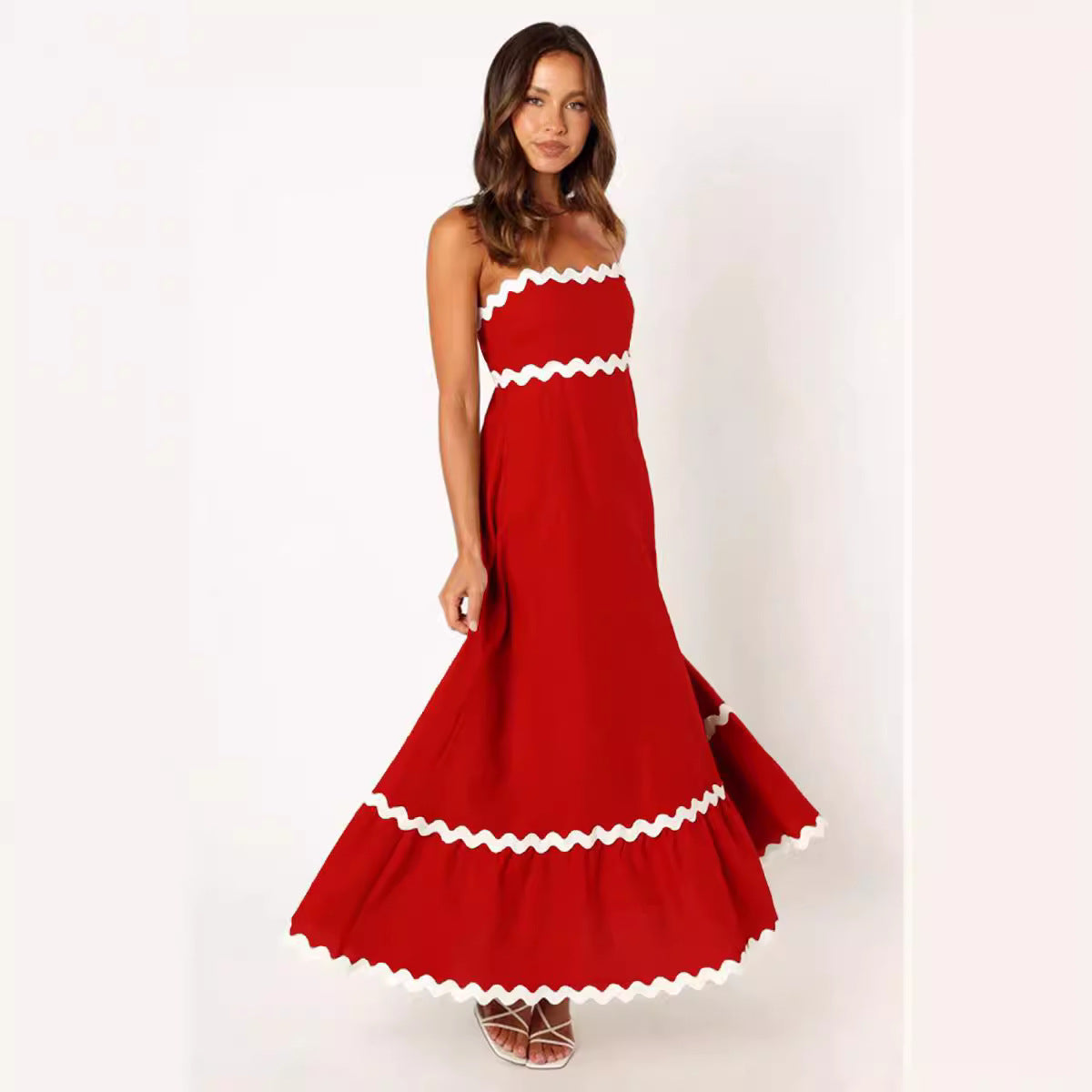 Women Scallop-Trim Maxi Dress | Regina