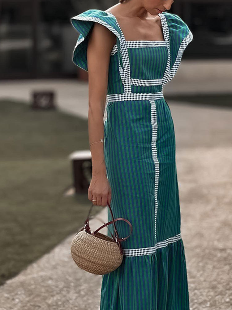 Women Rustic Plaid Maxi Dress | Paula