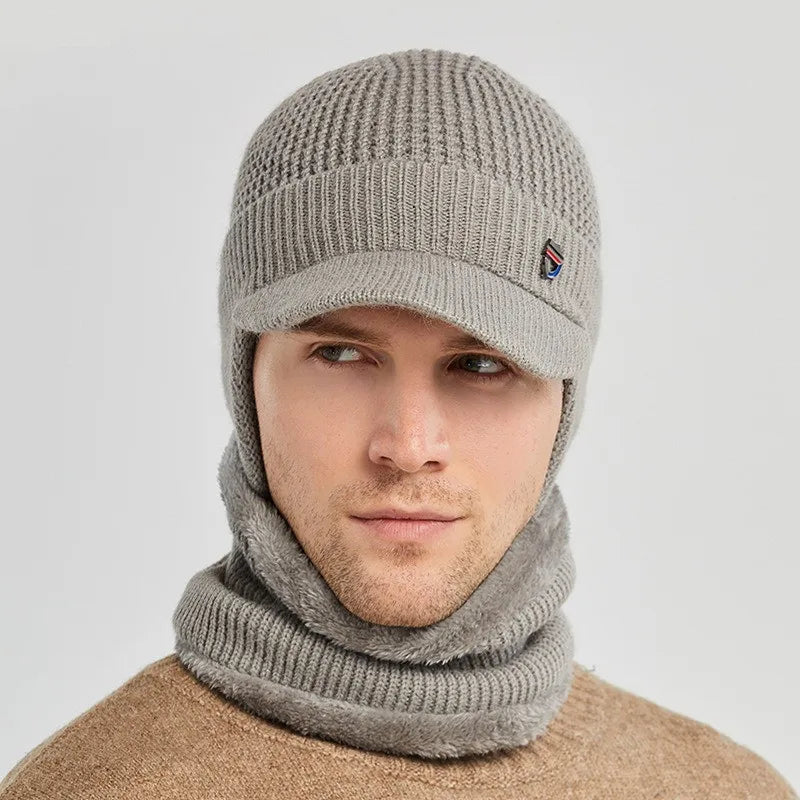 Men Knitted Winter Cap & Neck Warmer Set | Walter