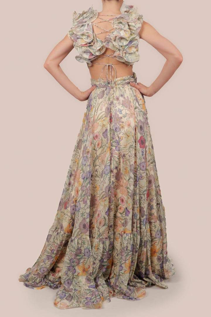 Women Floral Chiffon Maxi Dress | Aaliyah