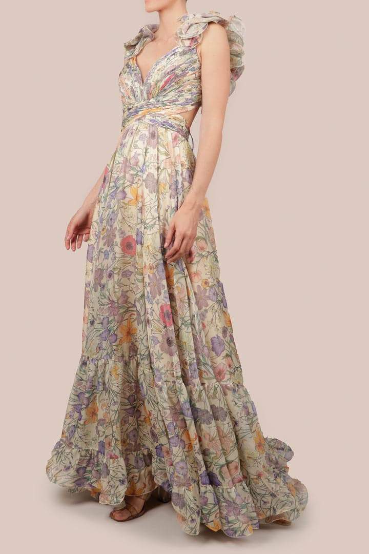 Women Floral Chiffon Maxi Dress | Aaliyah