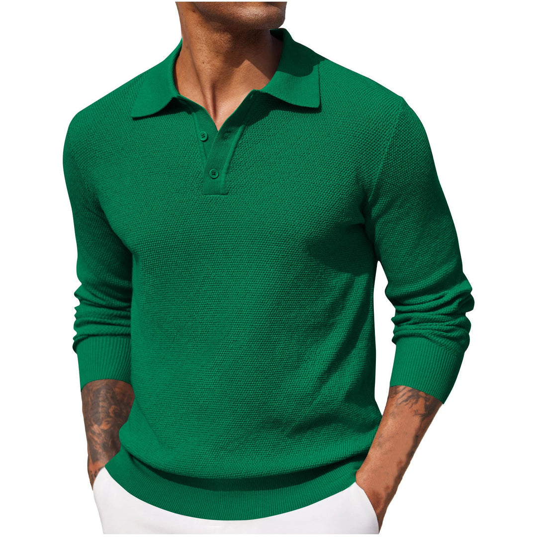 Men Textured Long-Sleeve Polo Shirt | Flavien