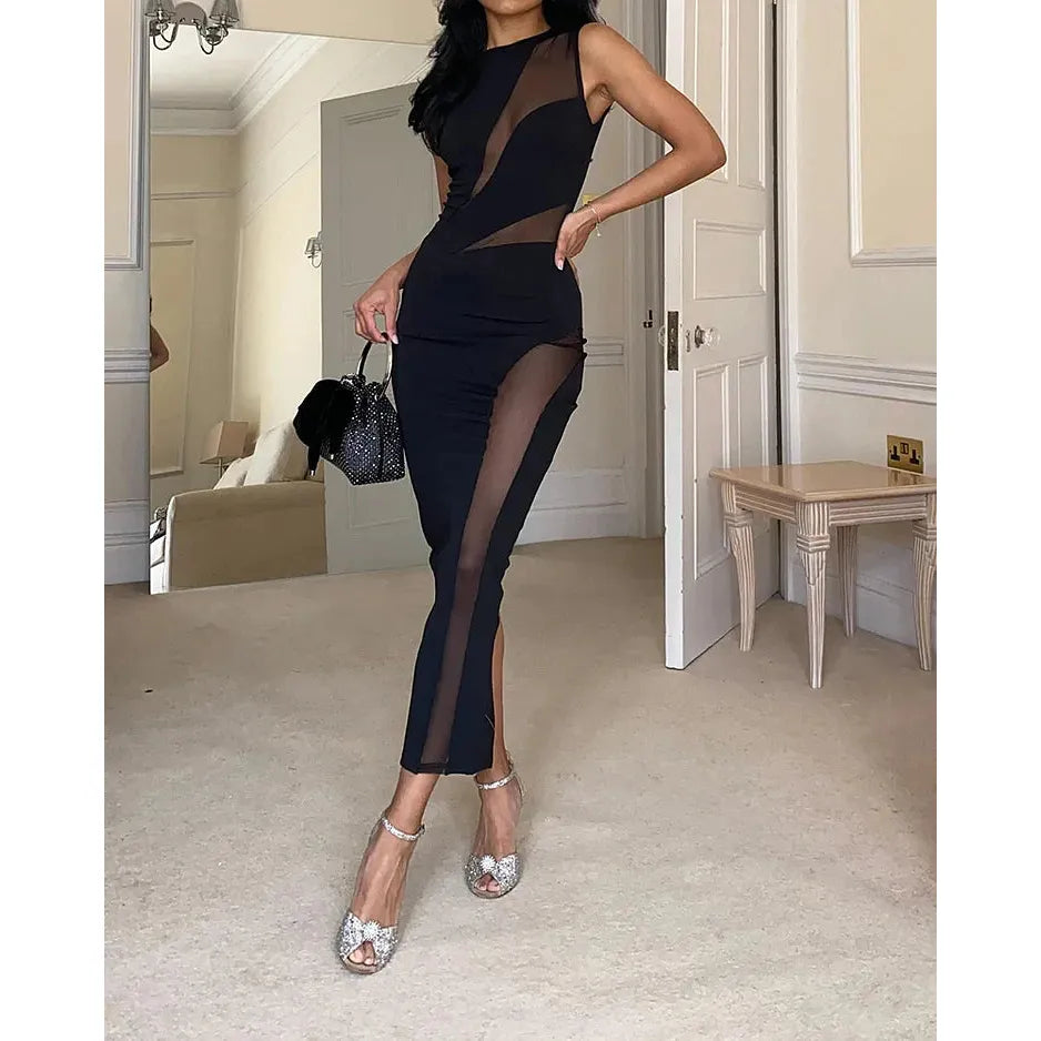 Women Sheer Panel Bodycon Dress | Nyx