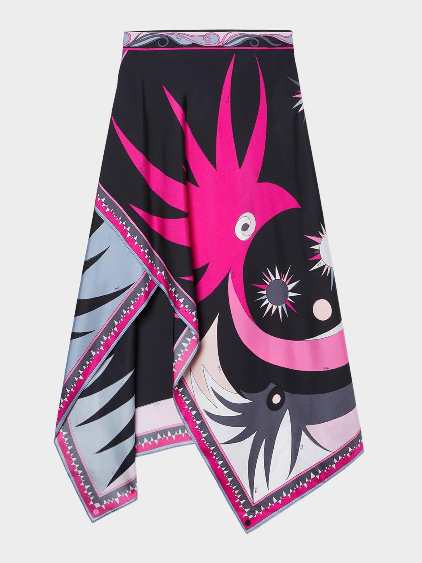 Women Two Piece Skirt Set Black Pink Polyester | Artistic Elegance-3