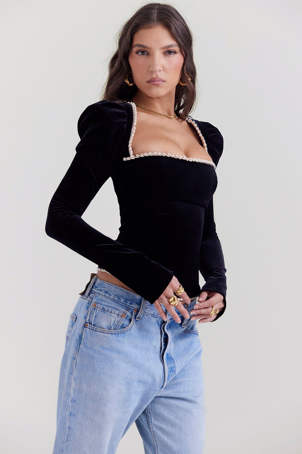 Women Corset Black Velvet | Elegant Style-4