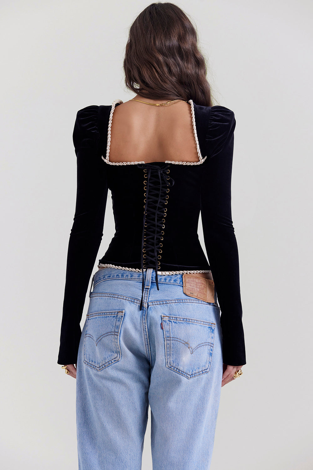 Women Corset Black Velvet | Elegant Style-5