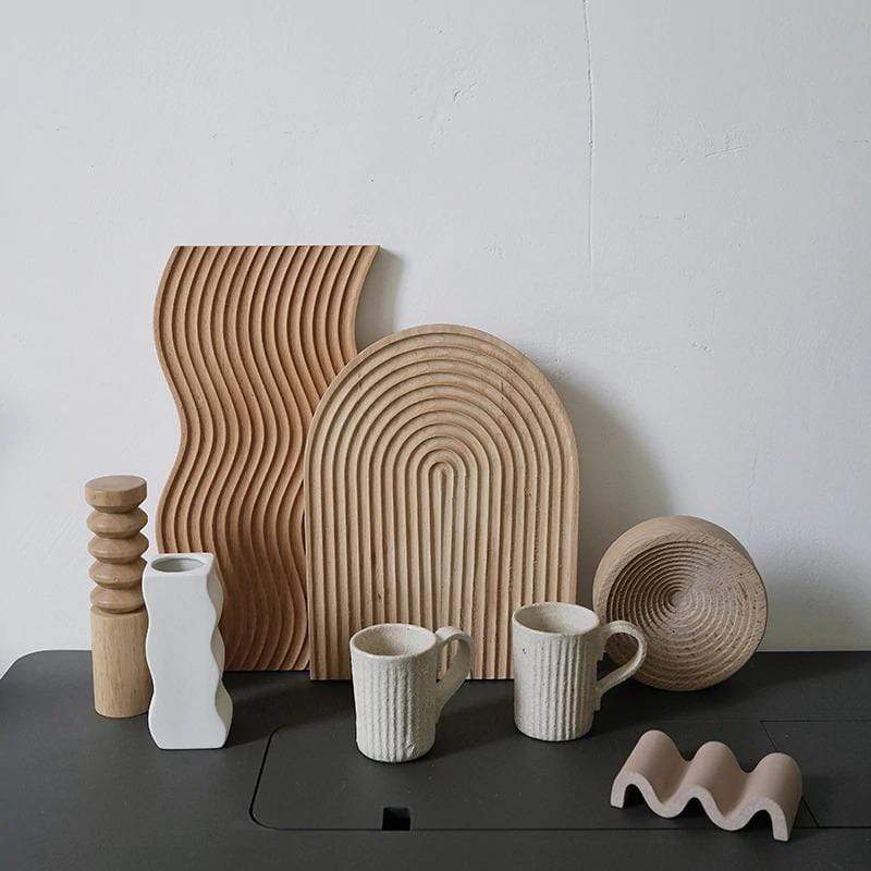 Natural Beech Wood Serving Board – Wave, Arch & Rectangle Options