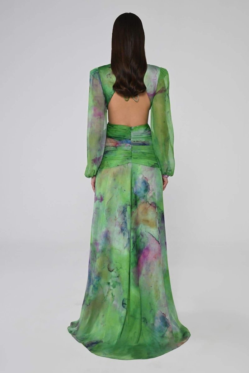 Women Elegant V-Neck Maxi Dress | Riley