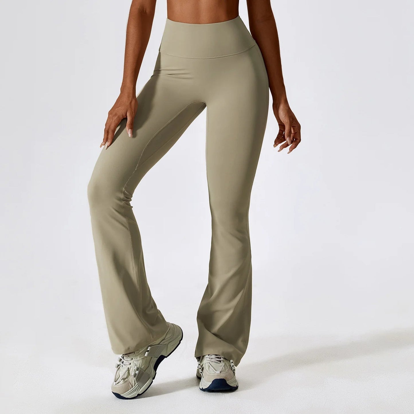 Variant image for Women Flare Leggings Black Nylon Spandex | Bella-17