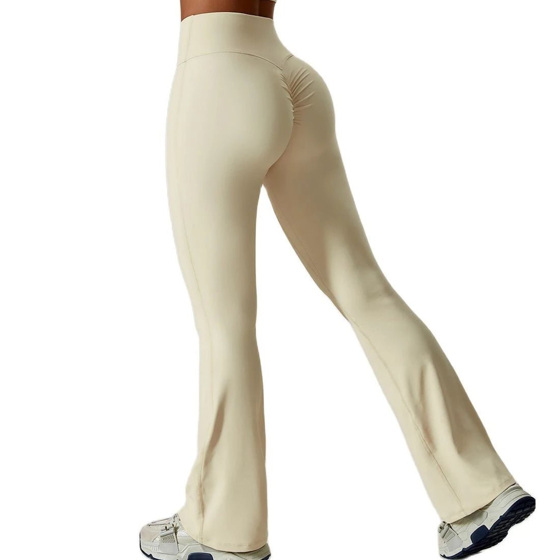 Women Flare Leggings Black Nylon Spandex | Bella-4