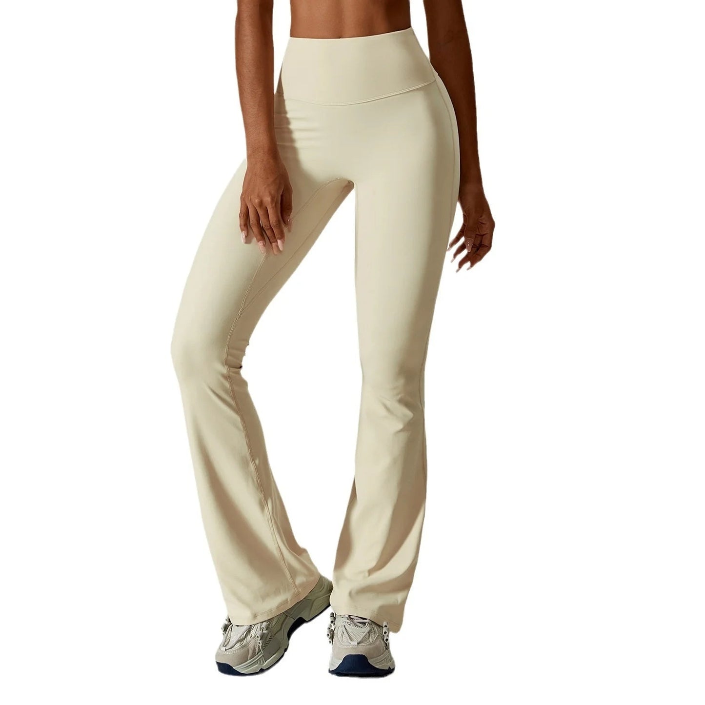 Variant image for Women Flare Leggings Black Nylon Spandex | Bella-9