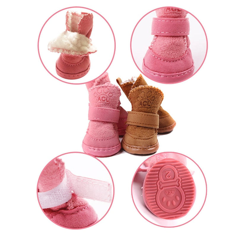 Dog Boots Black Fleece Anti-Slip | Pawfleece-2