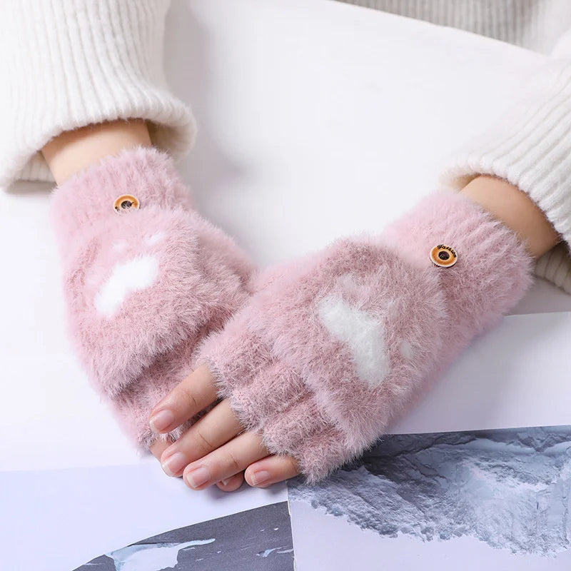 Harriet - Flip Mink Mittens for Women - Soft & Convertible