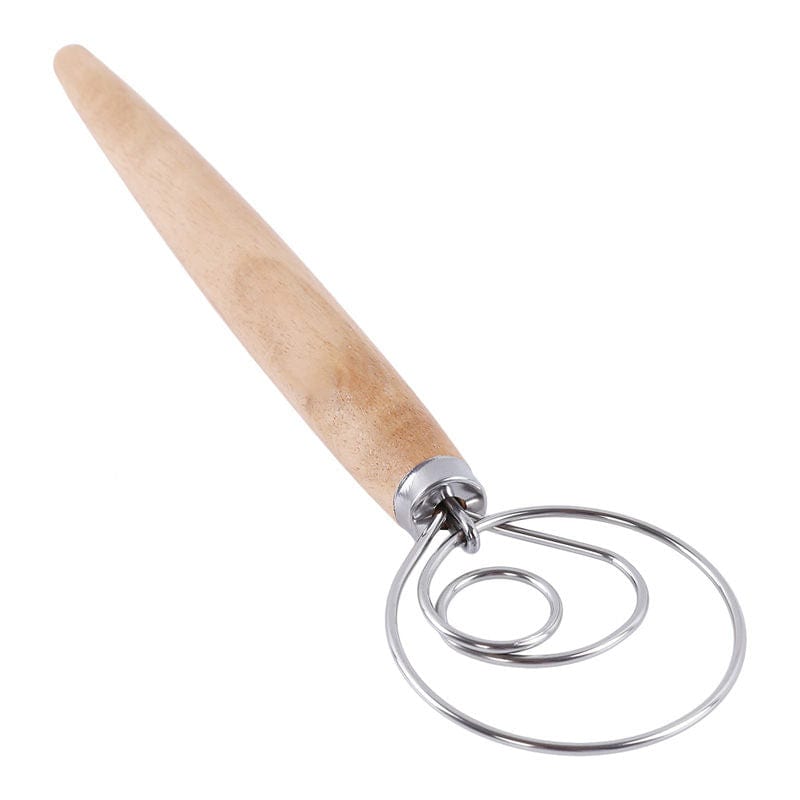 Stainless Steel Dough Mixer with Wooden Handle