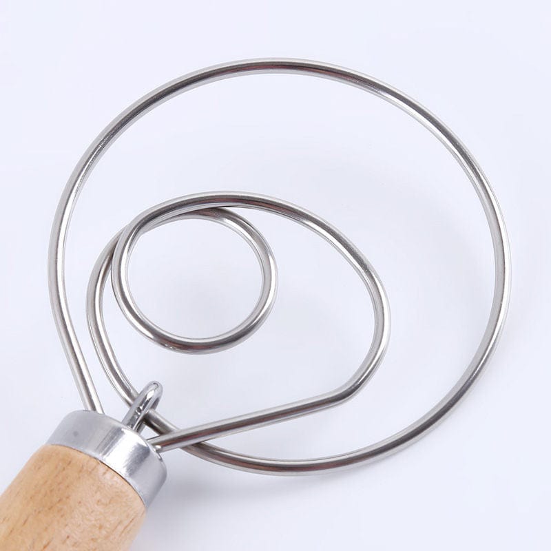 Stainless Steel Dough Mixer with Wooden Handle