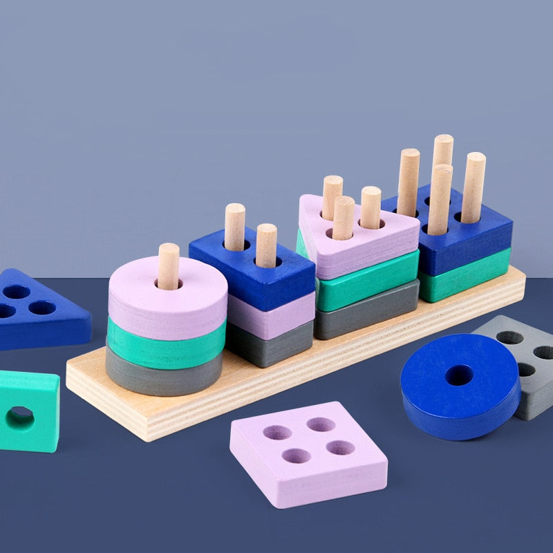 Kids Wooden Building Blocks Set | Montessori Educational Toy-1