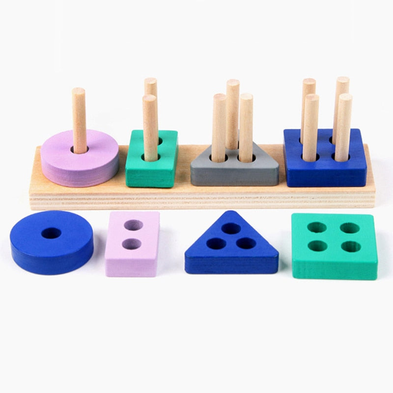 Kids Wooden Building Blocks Set | Montessori Educational Toy-2