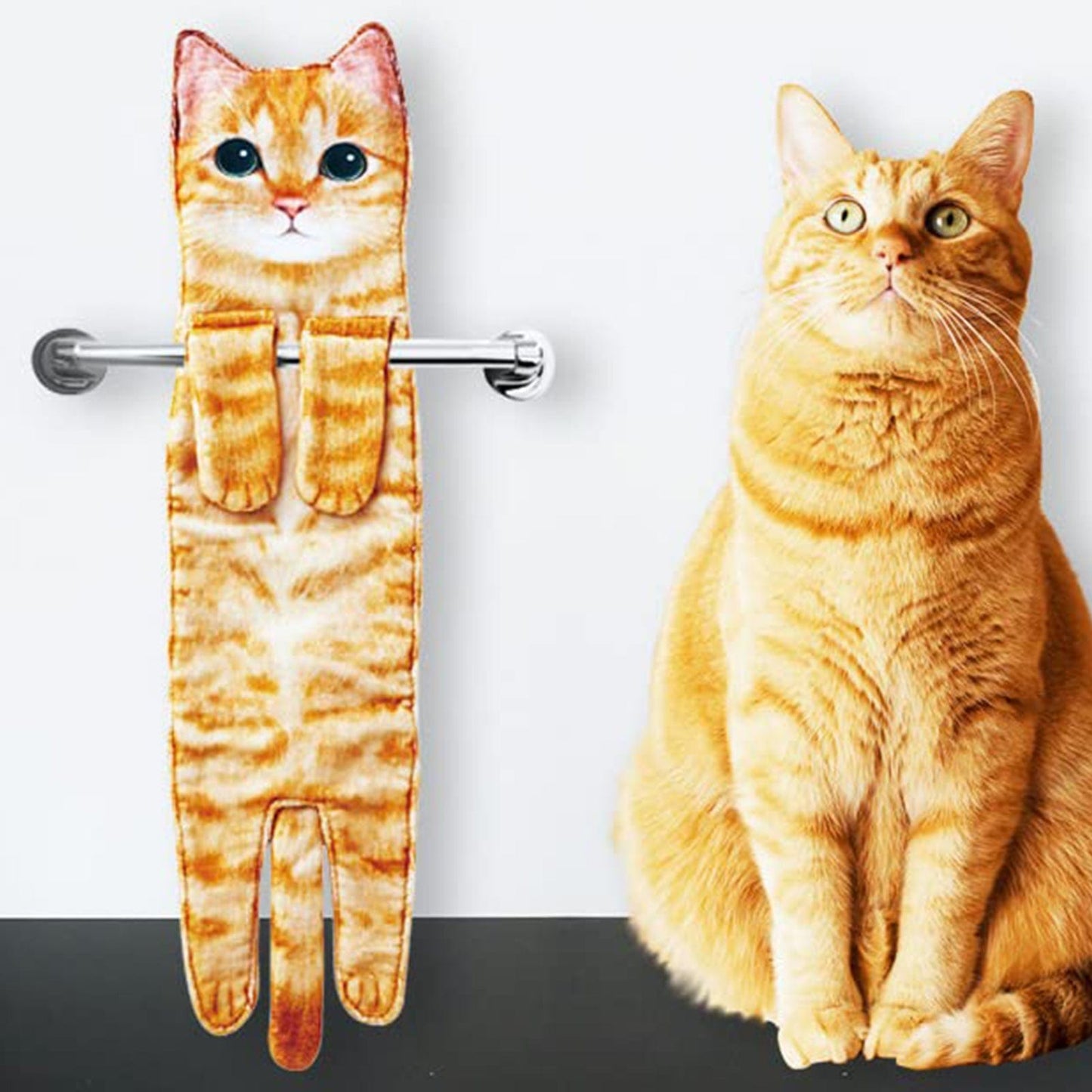 Hanging Cotton Towel with Cat Design