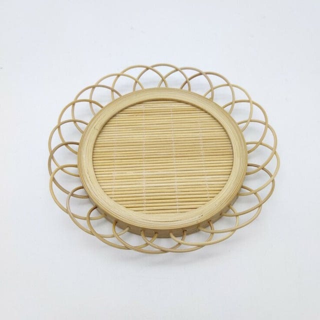 Handwoven Rattan Drink Coaster – Bamboo Material