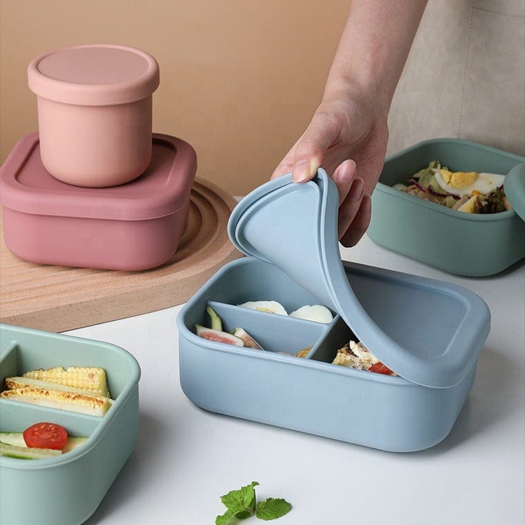 Silicone Bento-Style Lunchbox with Lid